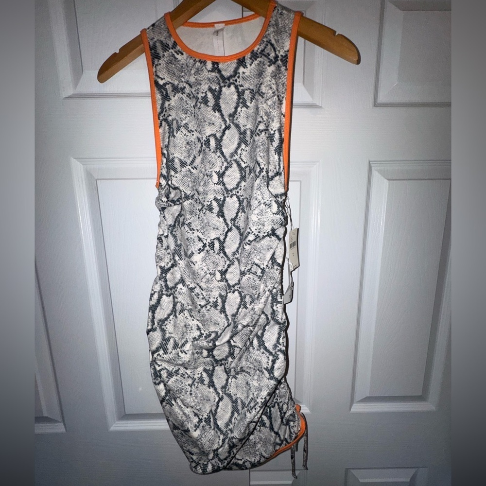 Daily Practice Snakeskin Ruched Dress | Size S | Anthropologie